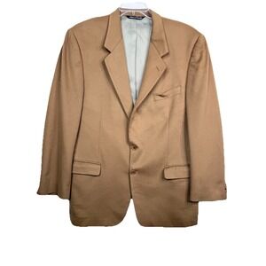 Saks Fifth Avenue Loro Piana 100% Cashmere Sport Coat Blazer 44L Camel Tan